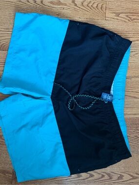 George Men’s Black and Turquoise Colorblock Swim Trunks